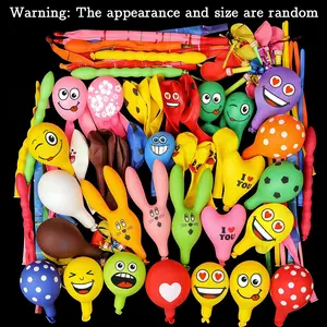 Set of 52 Colorful Balloons with Long Ear Rabbit Design, Various Styles and Endless Fun, Vibrant Colors Made of Emulsion Material, Balloon Party Supplies