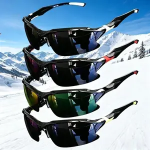 4 PCS  Polarized Sports Sunglasses, Rimless Windproof UV Protection Shades, Unisex Eyewear for Running Fishing Golf Driving Outdoor