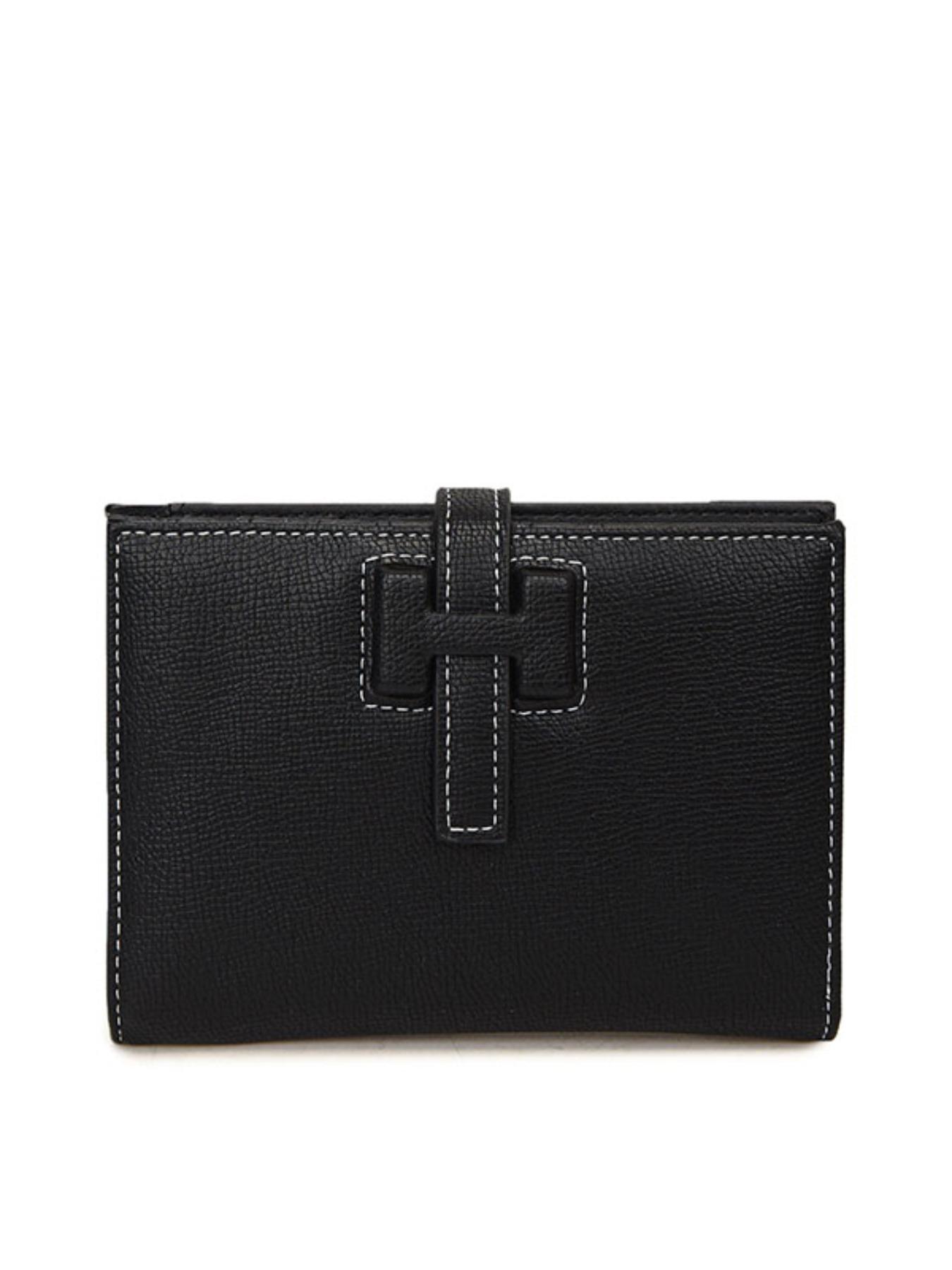 Women's Plain Color Wallet with Multiple Card Slots, Bank Credit Card Holder, Driver License Case, Daily Use & Travel Accessories