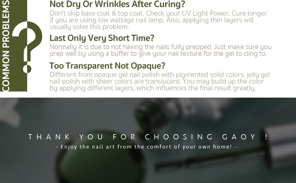 GAOY Jelly Gel Nail Polish, 16ml Sheer Green Translucent Soak Off Gel Polish, UV Light Cure for Nail Art DIY