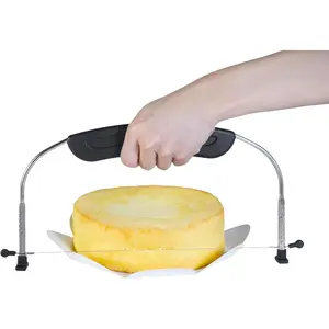 Adjustable Cake LevCake Cutter Slicer Leveler, 9 Different Height Premium Food Grade Stainless Steel Double Wires Cake Cutter/Slicer/Adjustable Cake Leveler for Leveling and Molding (black)