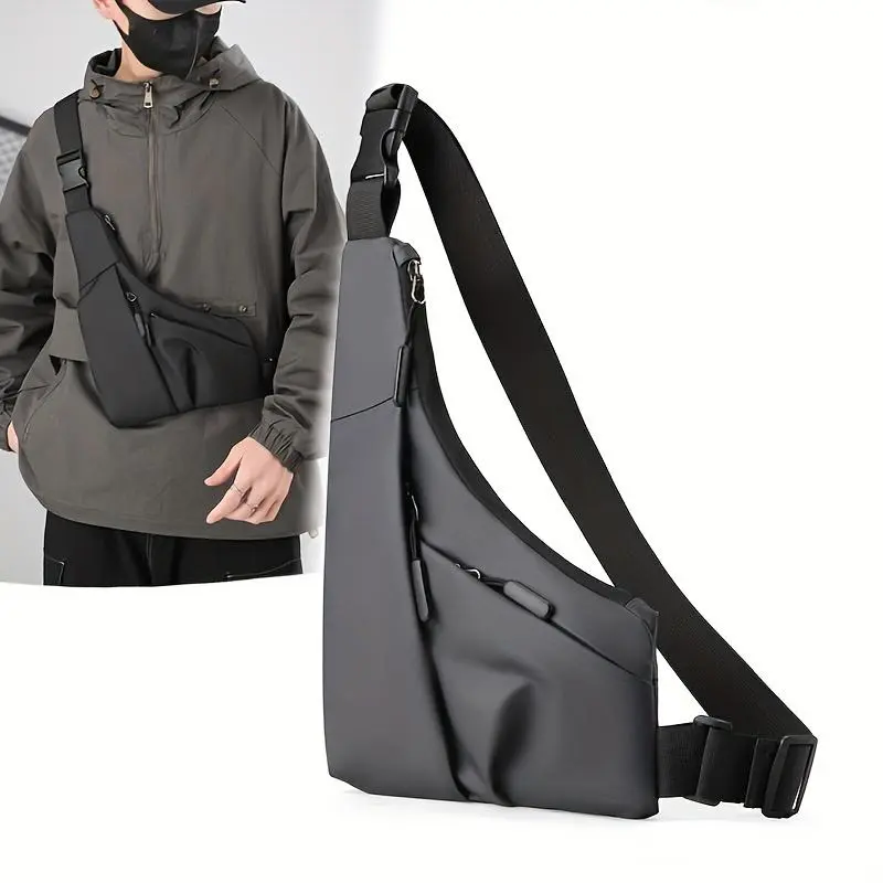 Men's Minimalist Waterproof Sling Bag, Compact Anti-Theft Crossbody Chest Pack with Adjustable Strap for Travel and Everyday Carry, Multiple Pockets, Chest Bag, Men's Accessories, Casual, Outdoor Trips, Crossbody Bag