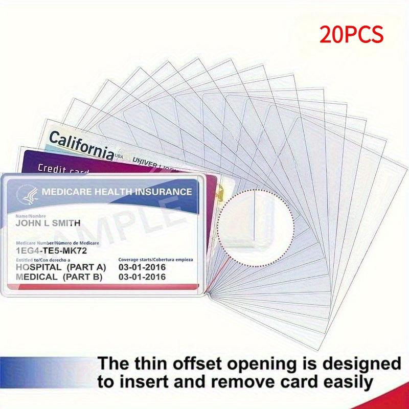 10/20pcs Classic PVC Waterproof Card Protector Cases, Soft Transparent Storage Bags, Ideal for Social Security/medical Insurance/credit Cards