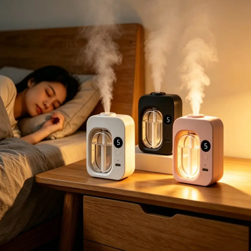 1pc Aromatherapy Diffuser Machine+2 bottles of oils,Smart Humidifier,Bathroom Air Freshener,Aromatherapy Diffuser Ultrasonic Cool Mist,Super Quiet,5 Timer Settings Aromatherapy Essential Oil Diffuser,Automatic Fragrance Dispenser For Home, Bedroom, Office