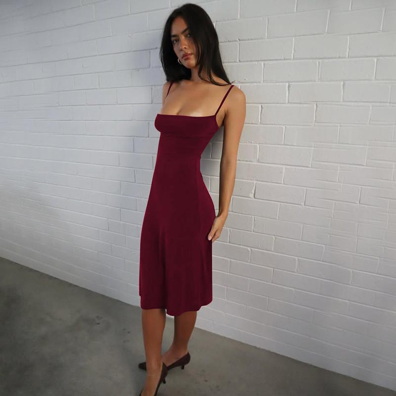 Women's Basic Solid Color Bodycon Slip Dress, Sleeveless Backless Spaghetti Straps Plain Slim Fit Midi Dress, Party Club Date Holiday Daily Casual Elegant Dresses For Ladies All Seasons Summer Fashion Clothes Wear Women's Basic Solid Color Bodycon Slip Dress, Sleeveless Backless Spaghetti Straps Plain Slim Fit Midi Dress, Party Club Date Holiday Daily Casual Elegant Dresses For Ladies All Seasons Summer Fashion Clothes Wear