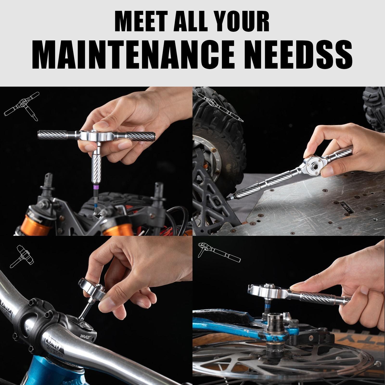 Home DIY Repair Tool Set, 66-In-1 Interchangeable Bit Magnetic Ratchet Flexible Shaft Kit, Essential Maintenance Equipment