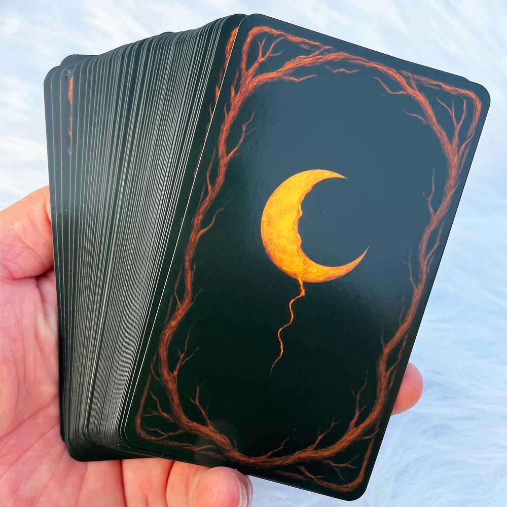 54 Tarot Cards Set, Tarot Card Decks, 13x8cm Reflective Moon Shadow Work Oracle Cards, Self-Discovery Emotional Perception Game, Spiritual Guidance Tool