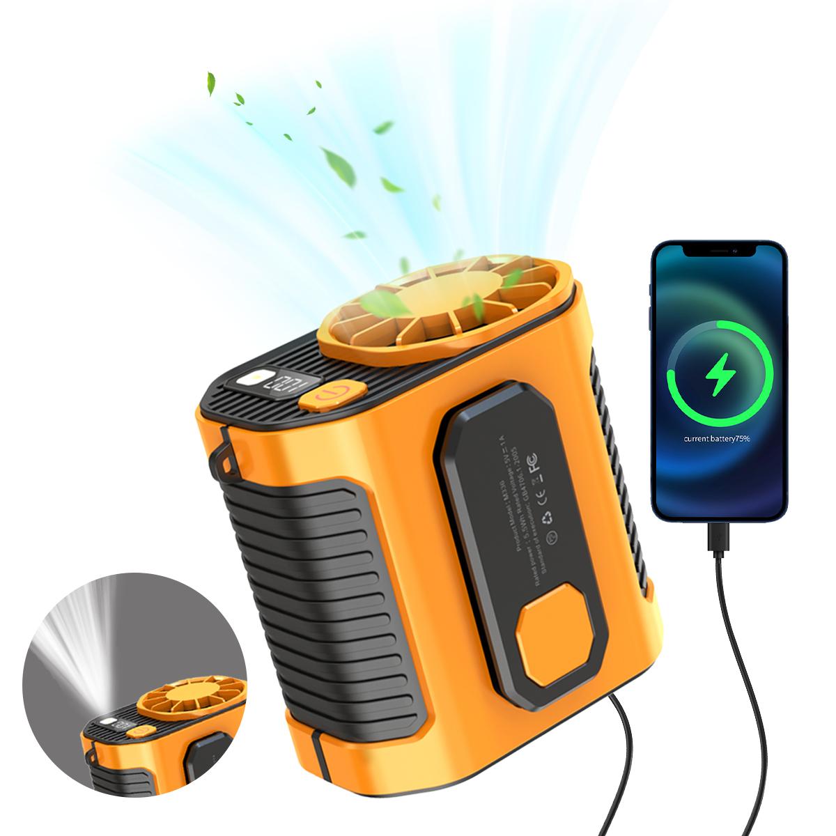 PADOX Personal Waist Portable Rechargeable Fan, 5000mAh Battery Power bank, 10 Speeds 5300RPM Airflow, LED Light, Wearable Belt Fan for Outdoor, Jobsite, Farms, Traveling, Fishing #SummerWins #DealsForYouDays PADOX Personal Waist Portable Rechargeable Fan, 5000mAh Battery Power bank, 10 Speeds 5300RPM Airflow, LED Light, Wearable Belt Fan for Outdoor, Jobsite, Farms, Traveling, Fishing #SummerWins #DealsForYouDays