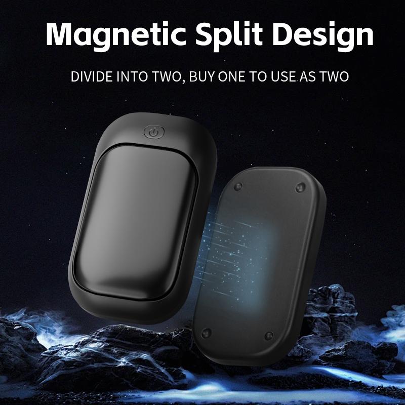 Magnetic Electric Hand Warmer, USB Rechargeable 2 Piece Set, Three Heat Settings, Fast Infrared Heating, Safe Smart Chip, Portable Gift