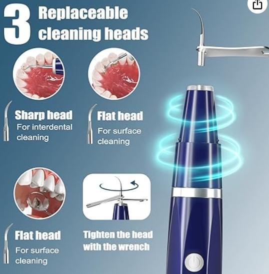 Stop struggling with food stuck in teeth! This sonic cleaner removes plaque in 30 seconds! From yellow stains to sparkling white! Cleansing Oral Removable Multicolor Kit Water Proof Jyq-01-Prilotte Store01
