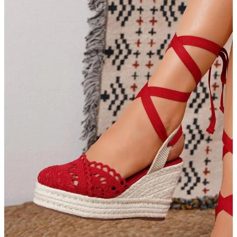 bohemian brown suede pumps women wedge sandals espadrilles shoes casual shoes platform sandals outdoor shoes footwear