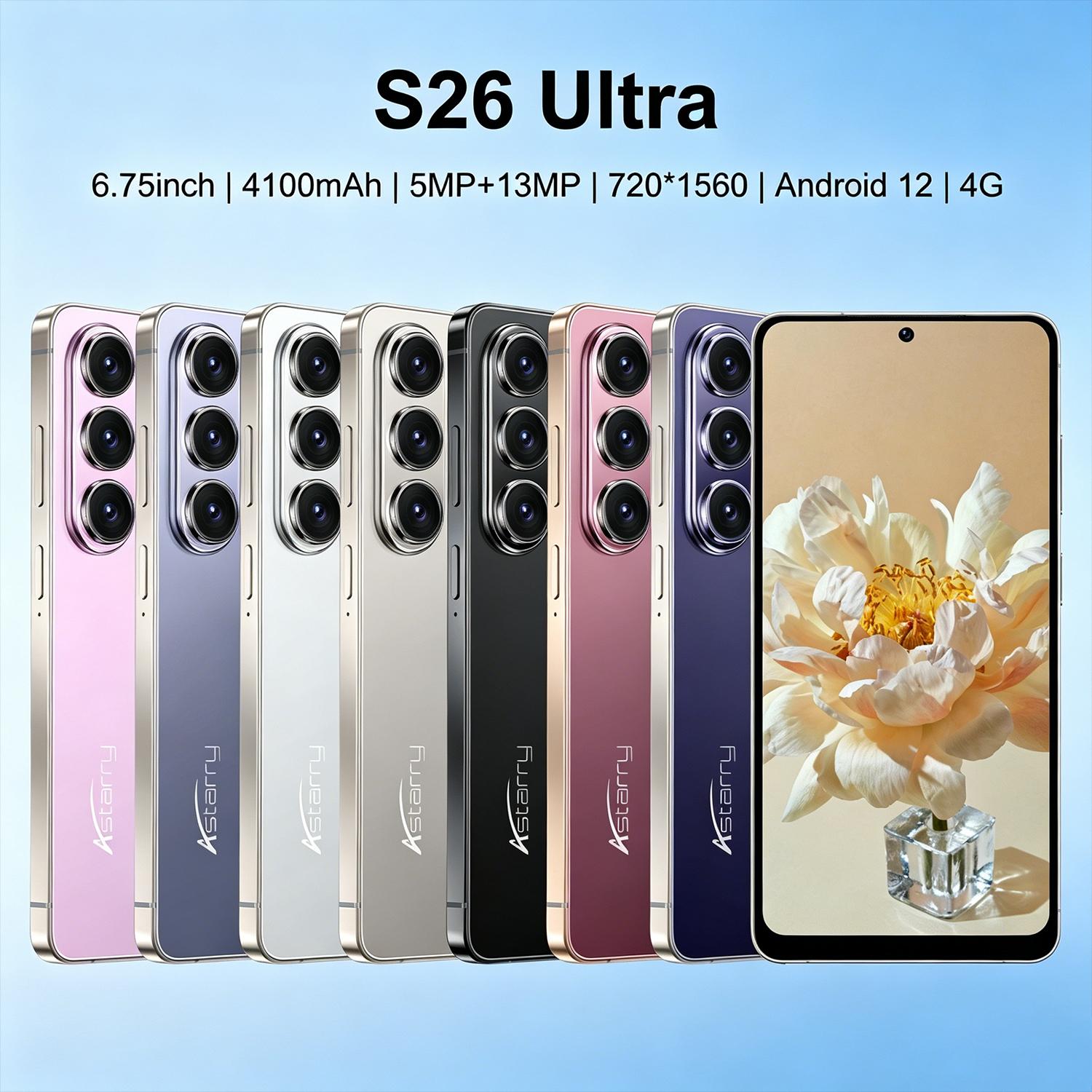 Astarry- S26 Ultra Large Screen Smartphone, Touchscreen Cellphone, 6.75-Inch Display, 3gb+32GB Storage, 5+13mp Camera, 4100mah Battery, 4g Network, Dual Sim Smartphones, Face Unlock, Cellphone