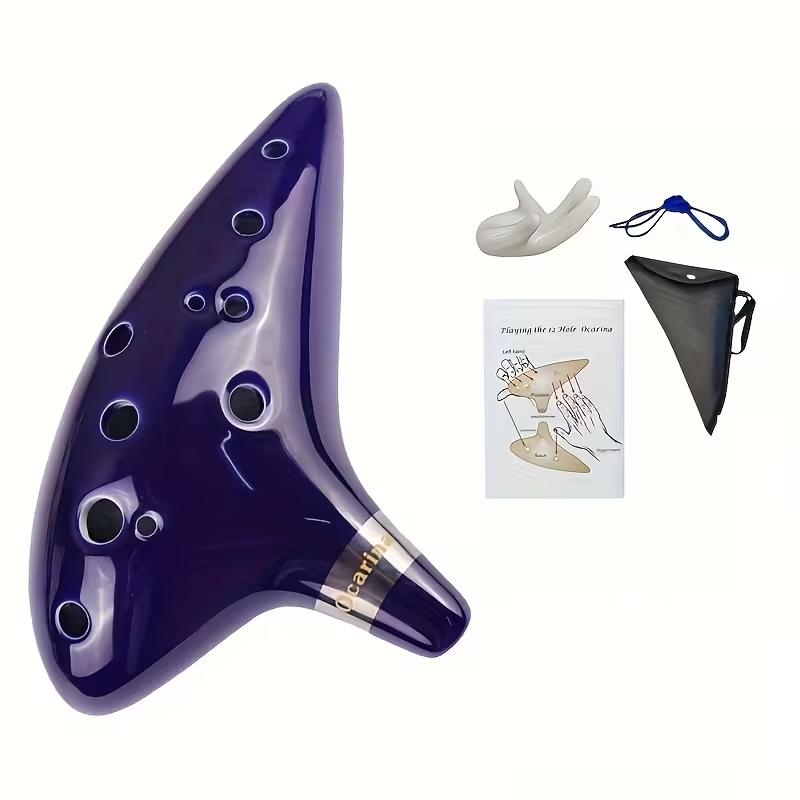 Ff Bonfires 12 Hole Ocarina Ceramic Ocarina Flute, Wind Instruments, Music Instrument Share, High-Quality Musical Instrument, Perfect Gift Choice, Shareable, Ceramic Material