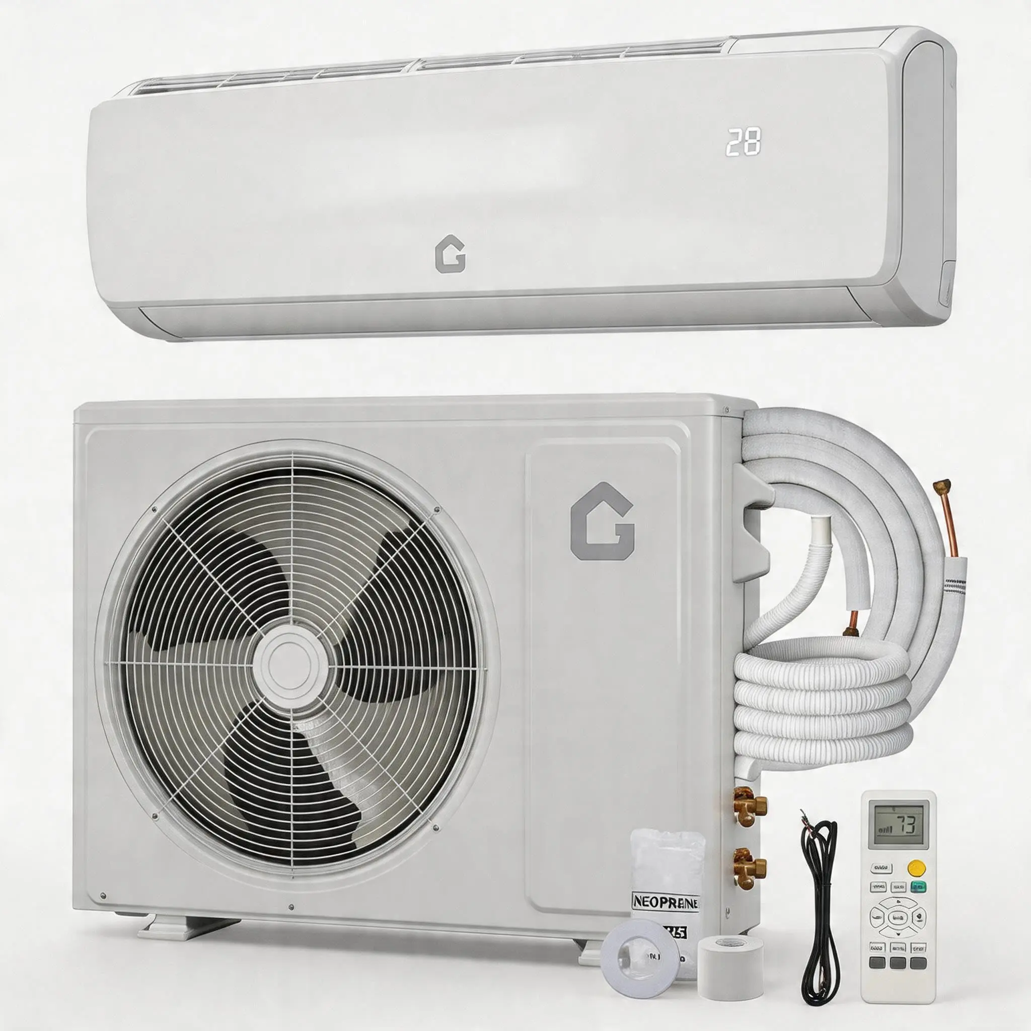 GARVEE 19 SEER2 9000 BTU Mini Split Air Conditioner - 3-in-1 115V Inverter Heat Pump Mini Splits with R32 Refrigerant, Cooling, Heating, Dehumidifier, 23dB Ultra Quiet, 10ft Pre-Charged Line Set, For Rooms Up to 450 Sq.Ft