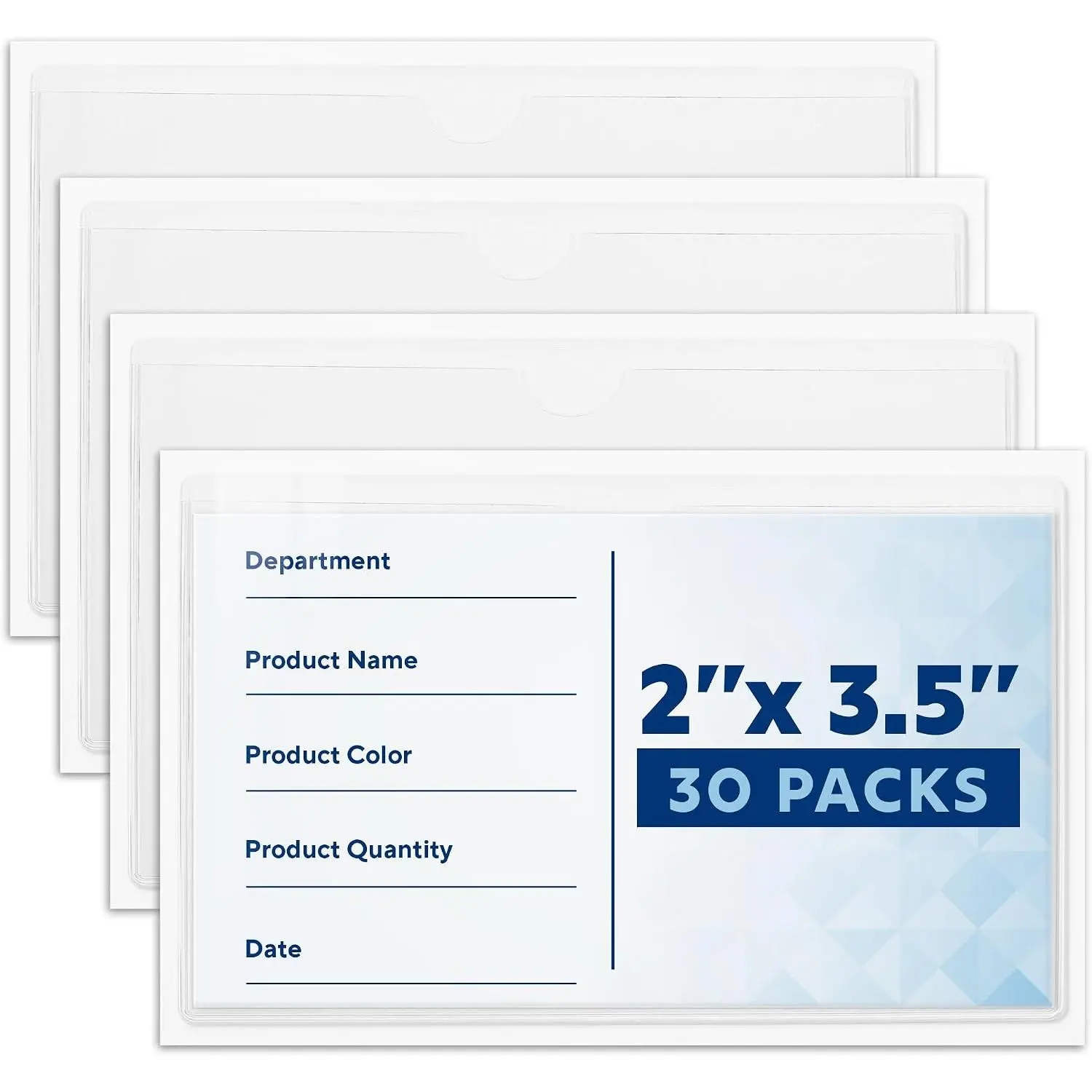 - - Index Card Holder - 2x3.5”, 30 Pack - Clear Self-Adhesive Pockets - Label Holders for Organizing Storage Bins & Containers - Plastic Sleeves for Protecting Cards & Labels