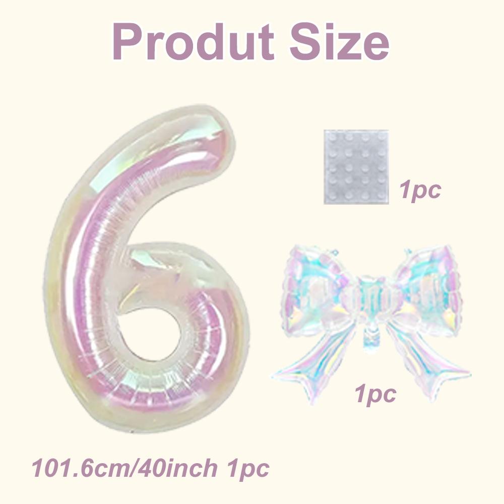 2pcs Large 40 Inch Transparent Rainbow Number Balloons, Party Decor for Graduation, Wedding, Baby Shower, Anniversary, Birthday