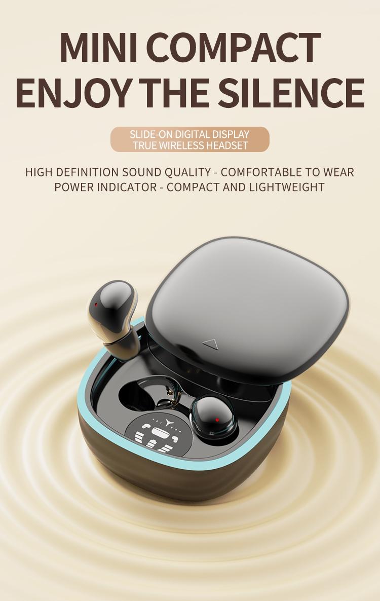 Ultra Small Mini Wireless Earphones, True Wireless, Noise Cancelling, High Fidelity Sound, Touch Control, USB-C Charging, Ideal for Running and Sleep