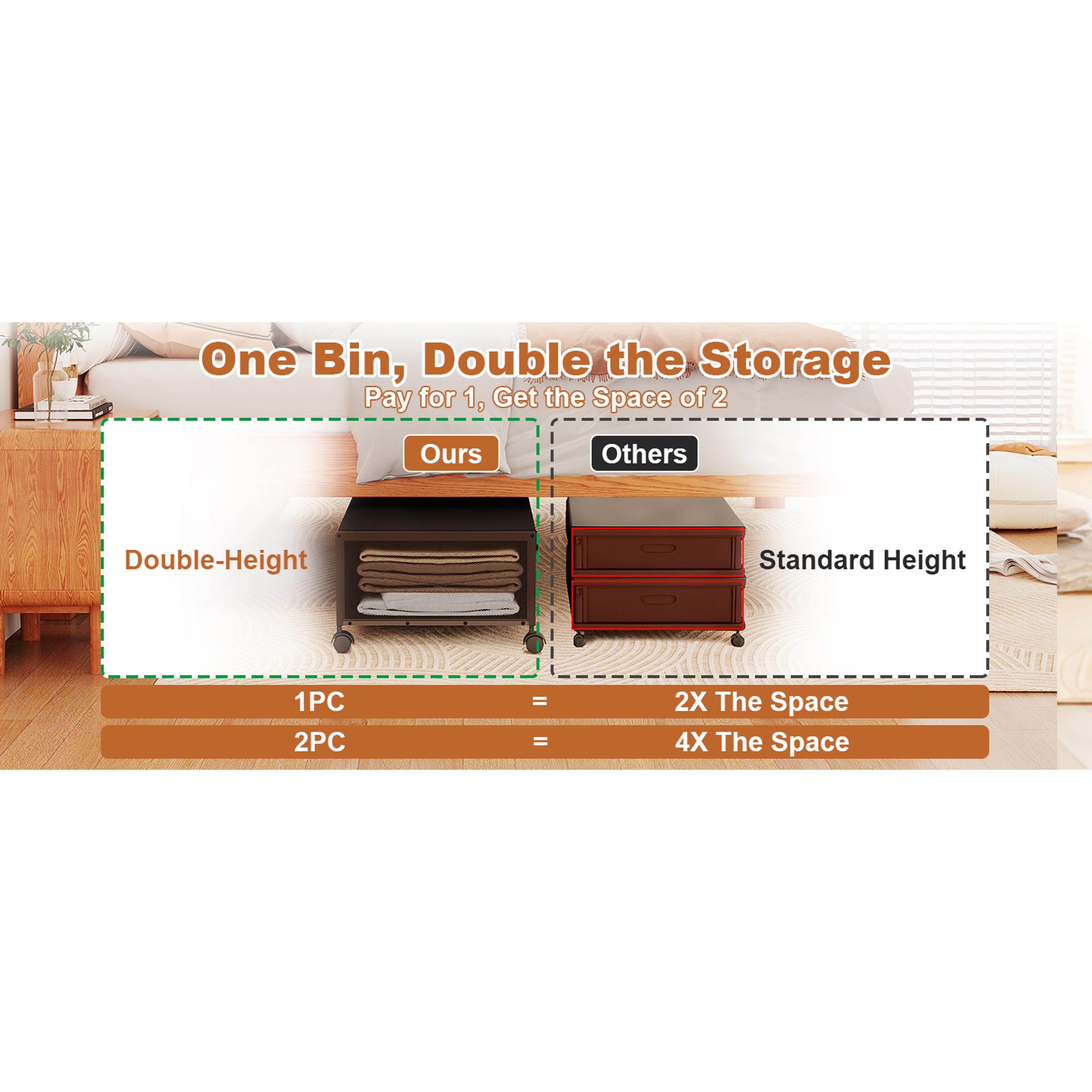 2 Pack Under the Bed Storage Containers,10 inch Height Under Bed Shoe Storage,31inch Long Underbed Storage with Wheels,Large Rolling under bed Clothes Storage Drawers with Lid for Dorm Tall ,Black 2 Pack Under the Bed Storage Containers,10 inch Height Under Bed Shoe Storage,31inch Long Underbed Storage with Wheels,Large Rolling under bed Clothes Storage Drawers with Lid for Dorm Tall ,Black