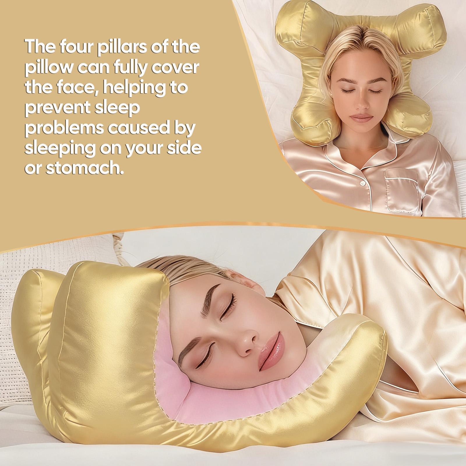 Face Massage Pillow with Washable Silk Pillowcase, Soft High-Quality Beauty Pillow with Plush Silky Polyester Filling for Ultimate Sleeping Comfort