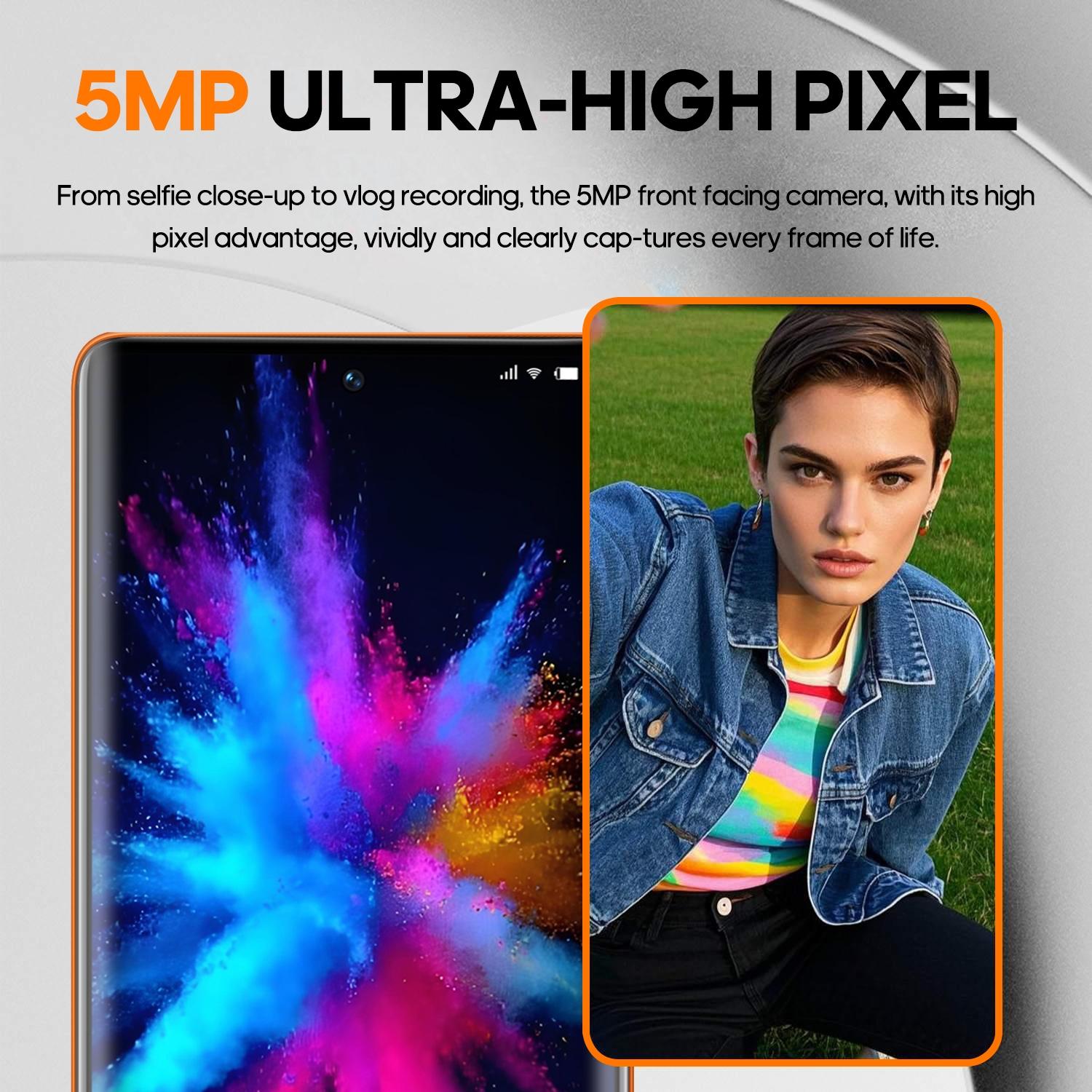 FUFFi 6.67-inch curved screen, 4G network smartphone, 4GB RAM+64GB ROM, 5MP+13MP high-definition camera, eight core processor, Android 12.0 stylish phone, 5000mAh battery, dual card dual standby, GPS