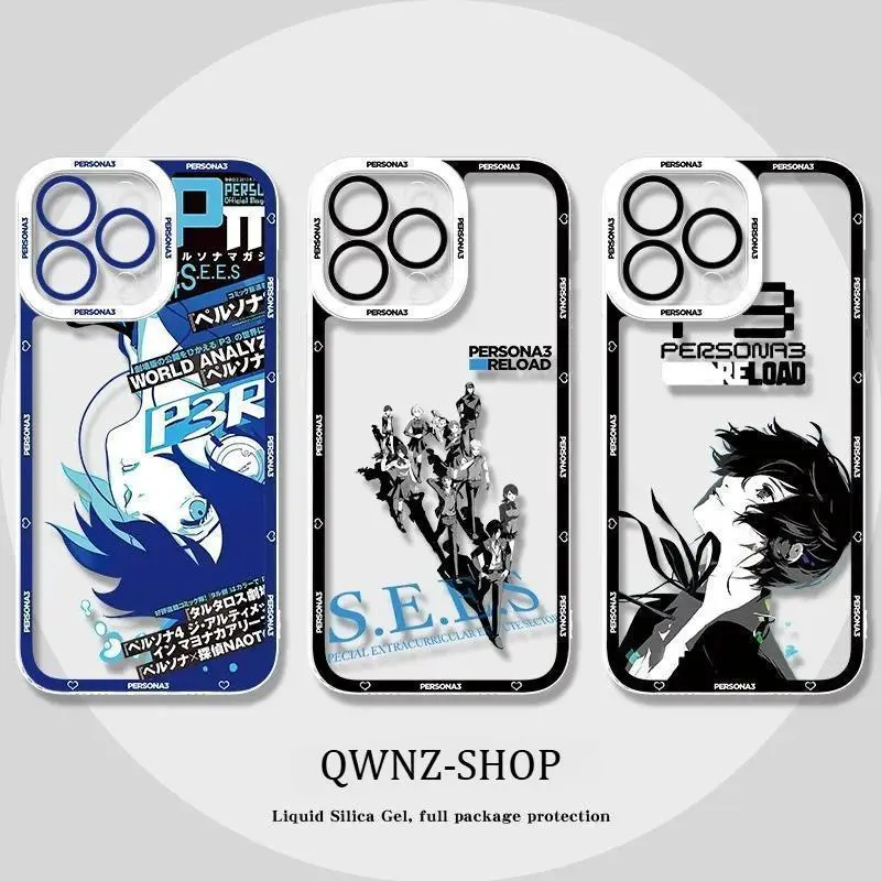 Persona 5 Anime Transparent TPU Shockproof Phone Case for iPhone 17 Pro Max, 17 Air, 16 Plus, 15, 14, 13, 12, 11 Pro - Protective Cover for Birthday, Halloween Gifts