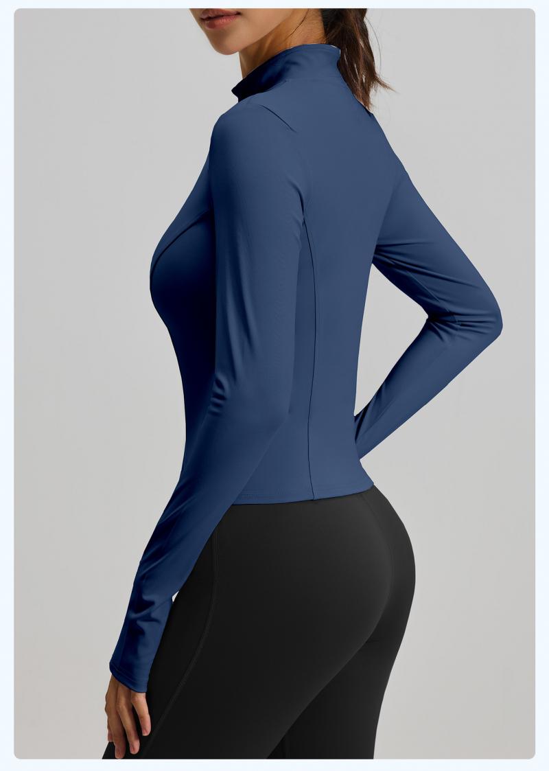 Women's  Slim Fit High Stretch Yoga Top,Long Sleeve Sports Jacket, Lightweight Workout Coat for Running