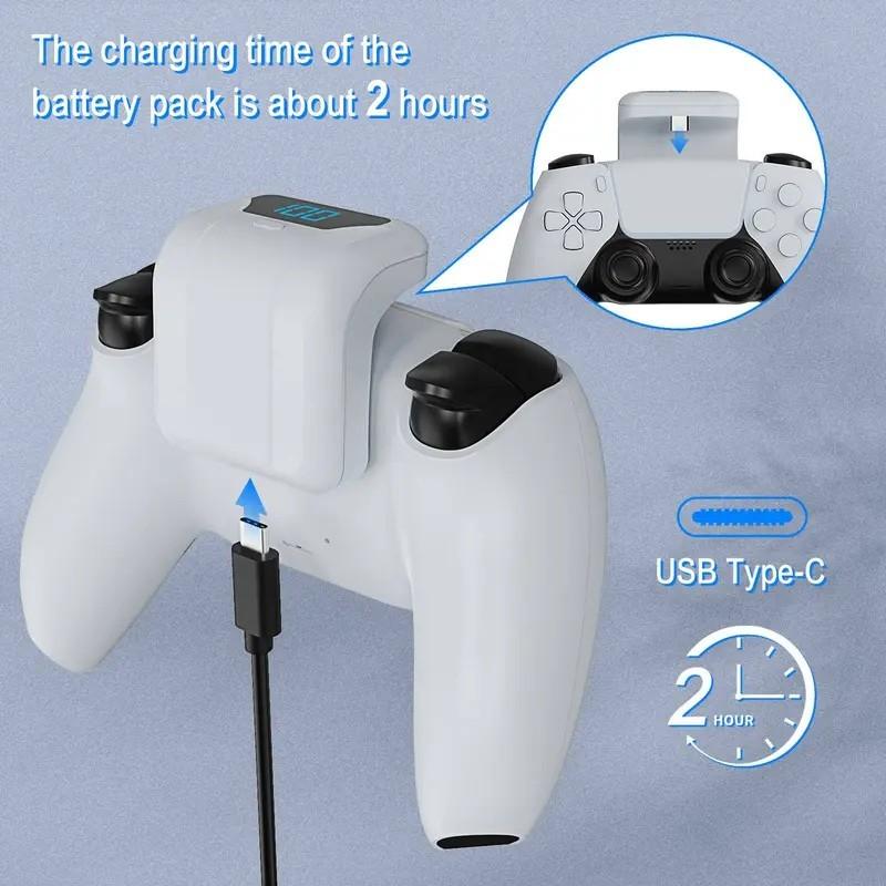 Rechargeable Battery Pack for Ps5 Controller, Playstation 5 Handle Rechargeable Battery Clip, Ps5 Host Accessories