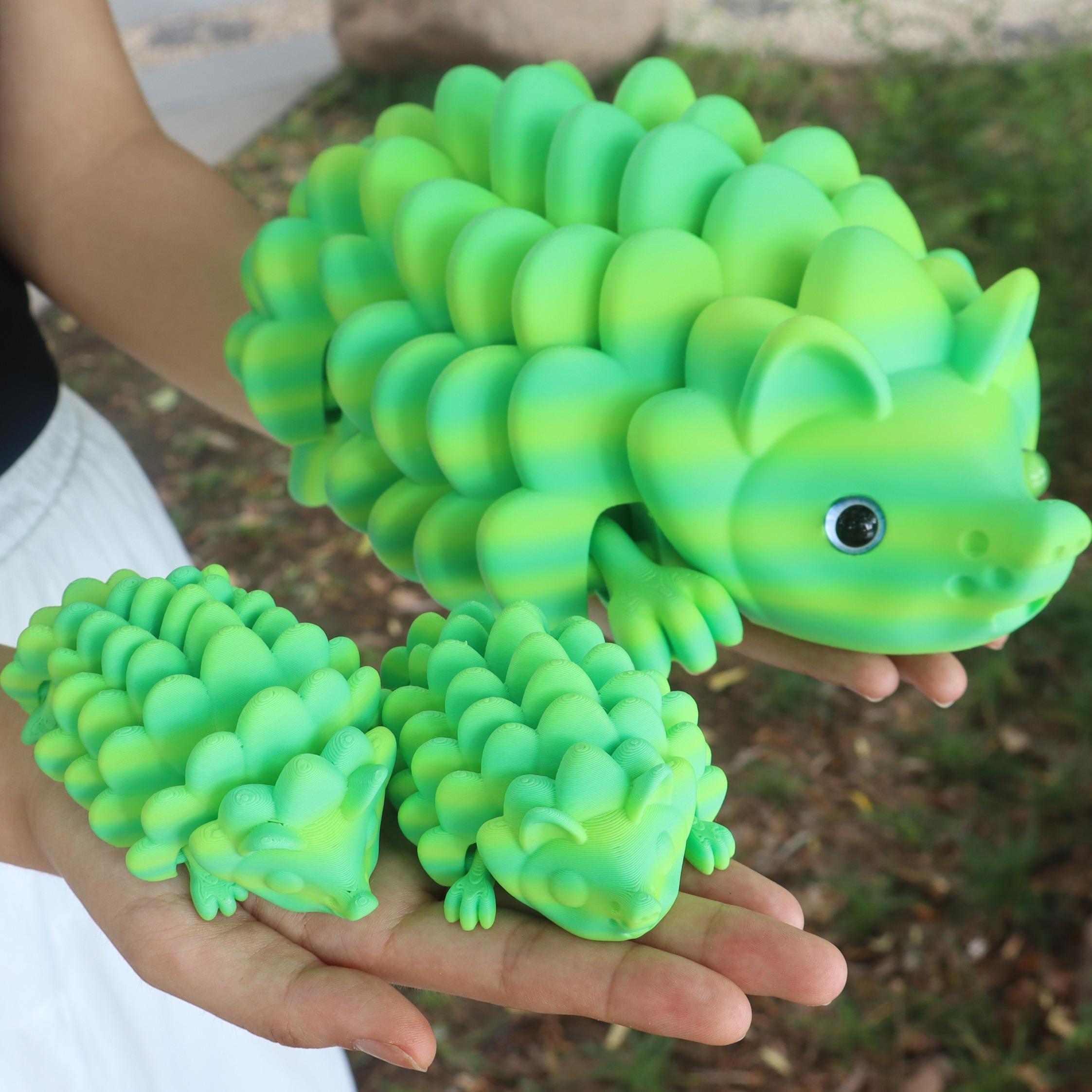 3D-Printed Hedgehog Figurines, Decoration Ornaments, Animal Collectibles, 3-Piece Set with Dynamic Expressions, Large and Small Sizes, Ideal Holiday Gifts for Christmas, Easter and Halloween #GLOBAL PICKS