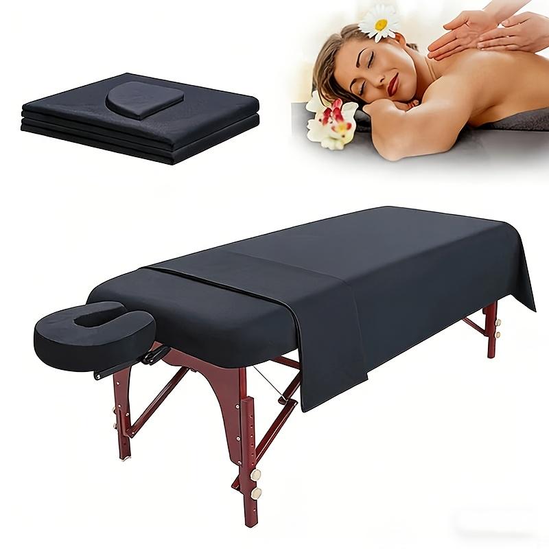 Beauty Salon Massage Bed Sheet Set, Breathable Face Mask Cover, Three-Piece Spa Bedding Kit, Comfortable and Durable