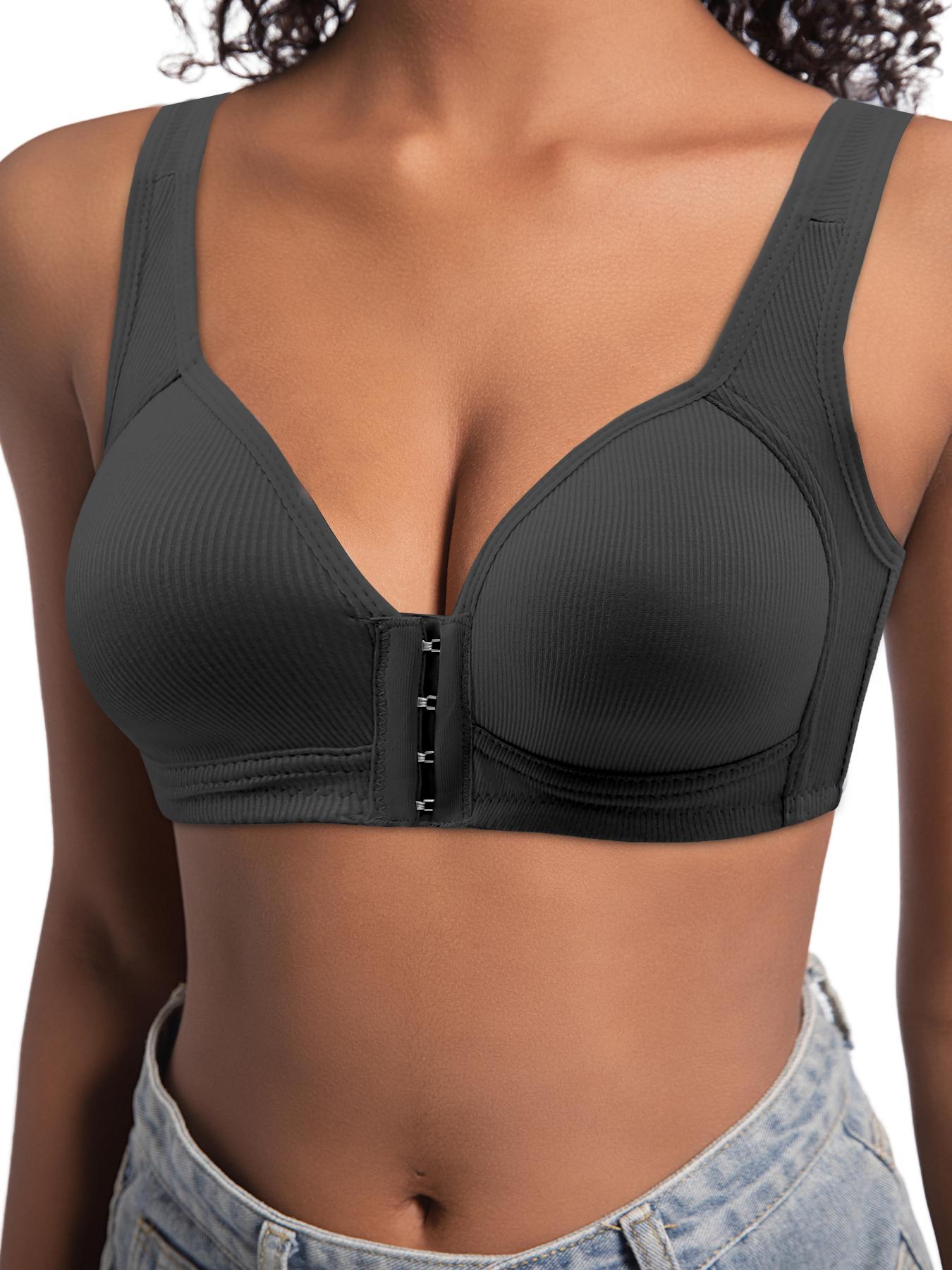 2/3/4PCS/ EssElegance Adjustable Front Closure Push-Up Bra Wire-Free Cross-Back, Seamless & Side Support for Daily Wear, Spring-Summer ComfoMrt Breathable Everyday Breathable Everyday Womenswear Bridal Rider Basic Minimalist ModestSkip intense workouts