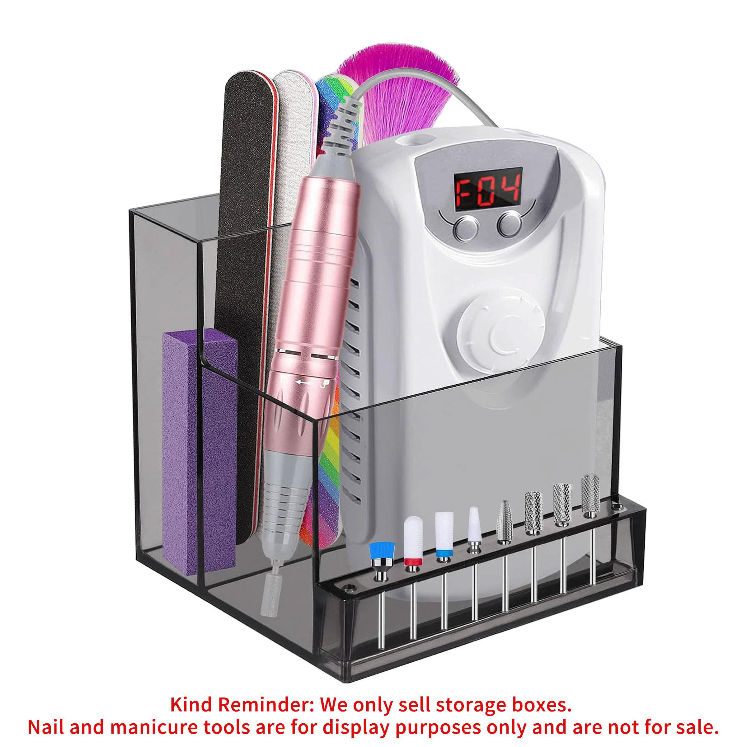 Nail Art Tool Storage Box, Multi-grid Nail Art Tool Organizer, Portable Nail Art Tool Storage Box for Home & Salon Use, Multifunctional Storage Bin