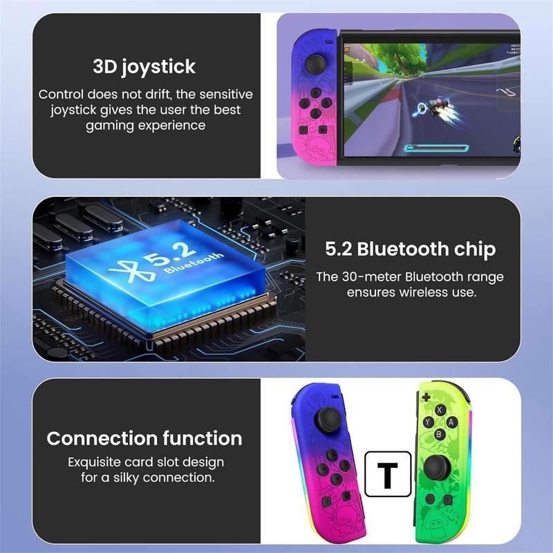 Wireless Controller for Nintendo Switch/lite/oled, DualVibration Function Replacement Parts, Wake-Up SwitchButton Design, Wireless Gaming Controller, Wireless Game Controllers