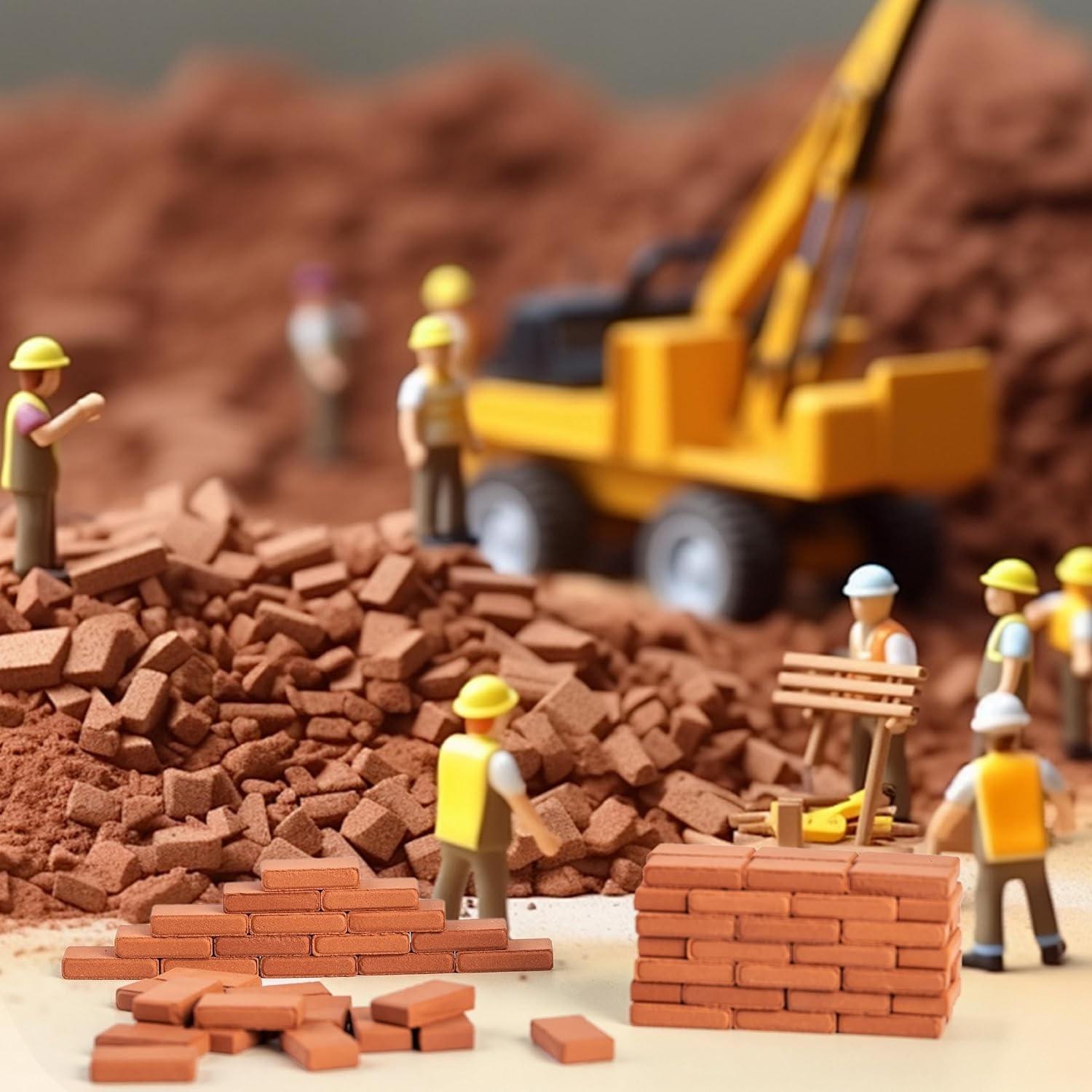 98PCS Mini Red Brick Model, Simulation Mini Bricks Can Be Reused For Miniature Scenes, DIY Handmade Building Materials For Architectural Scene Layout, Sand Table, And Mini House Landscape Decoration