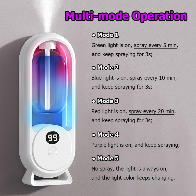 Home Aromatherapy Mist Maker with Dual Aromatherapy Function, Includes 3 Essential Oils, Timer-Controlled Automatic Spray with 5 Spray Modes, USB Charging, Long Battery Life for Multi-Scene Use
