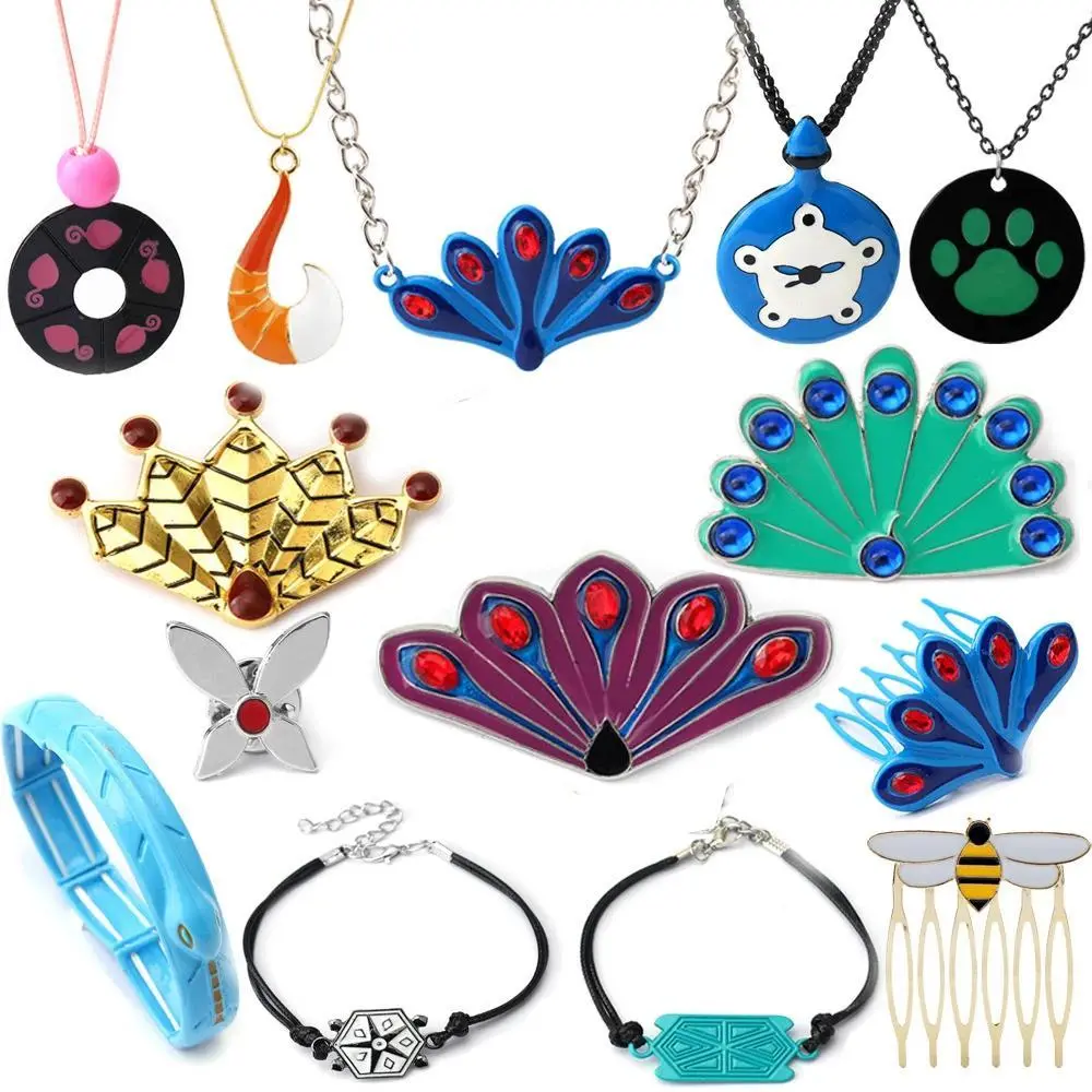 Anime Peacock Tail Enamel Necklace Cute Blue Peacock Ail Pins Cartoon Metal Badge for Women Men Lapel Brooch Jewelry Fans Gifts