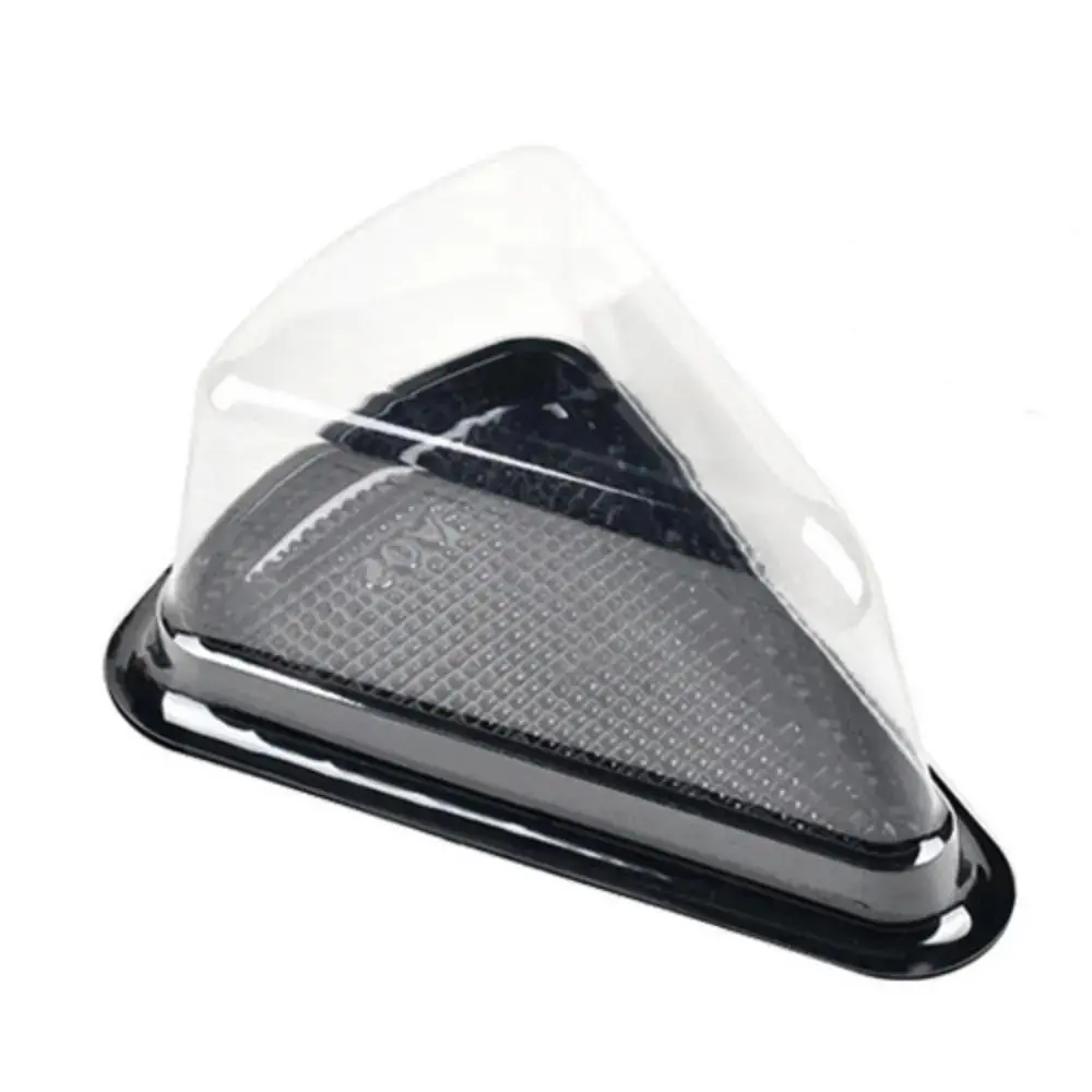 50Pcs Plastic Cake Slice Boxes Disposable Triangular Cheesecakes Box Clear Lid 6/8 In Dessert Containers Bakery