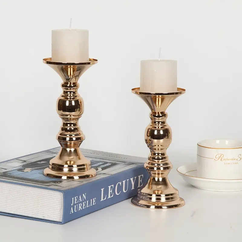 Modern Iron Candlesticks Set of 2, European Minimalist Design, Perfect for Christmas, Halloween, Thanksgiving, New Year, Valentine's Day, Dinner, Wedding Decor