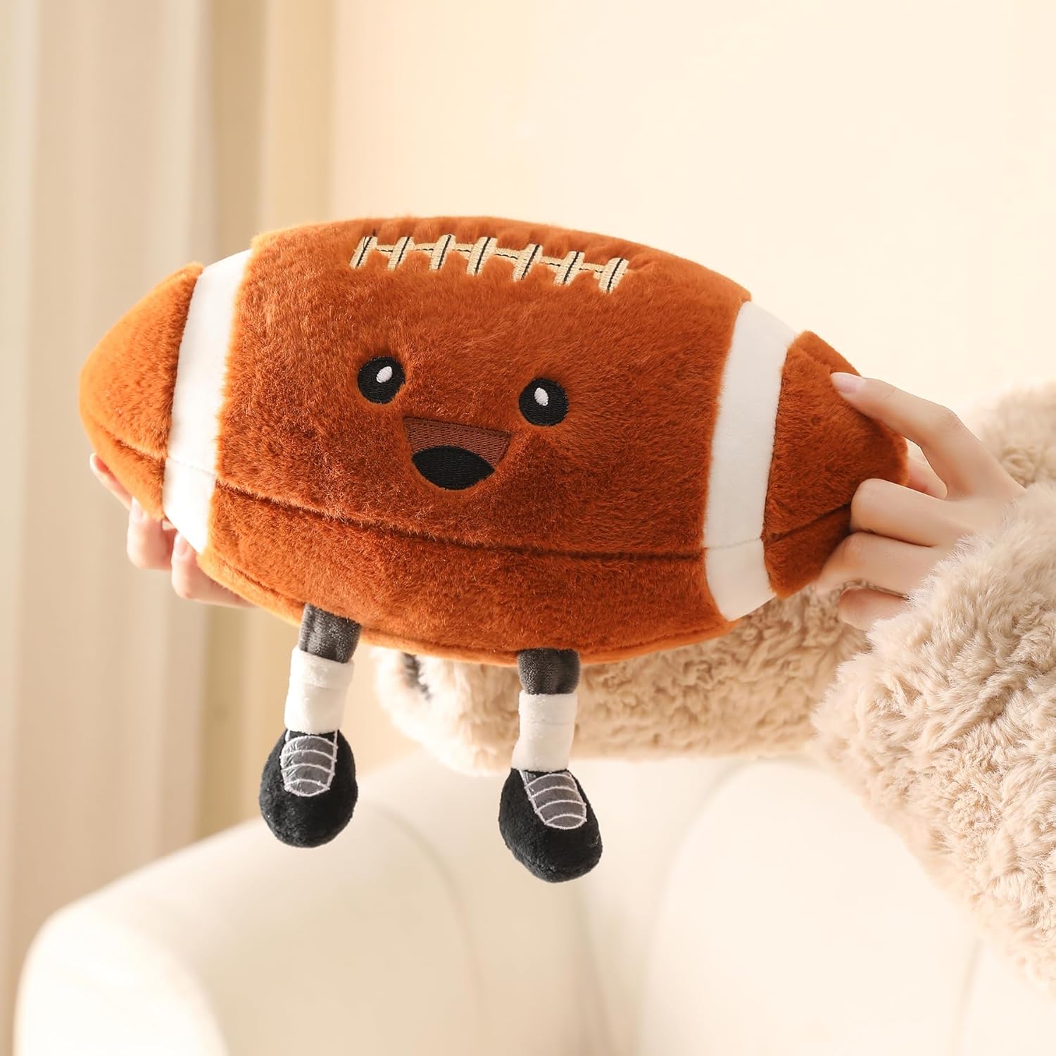 Funny Soccer Ball Plush Pillow with Legs - Adorable Stuffed Animal Toy for Boys and Girls, Soccer-Themed Throw Pillow Gift for Room Decor, Sofa or Bed, Soft Stuffed Doll (Soccer 10 Inch)
