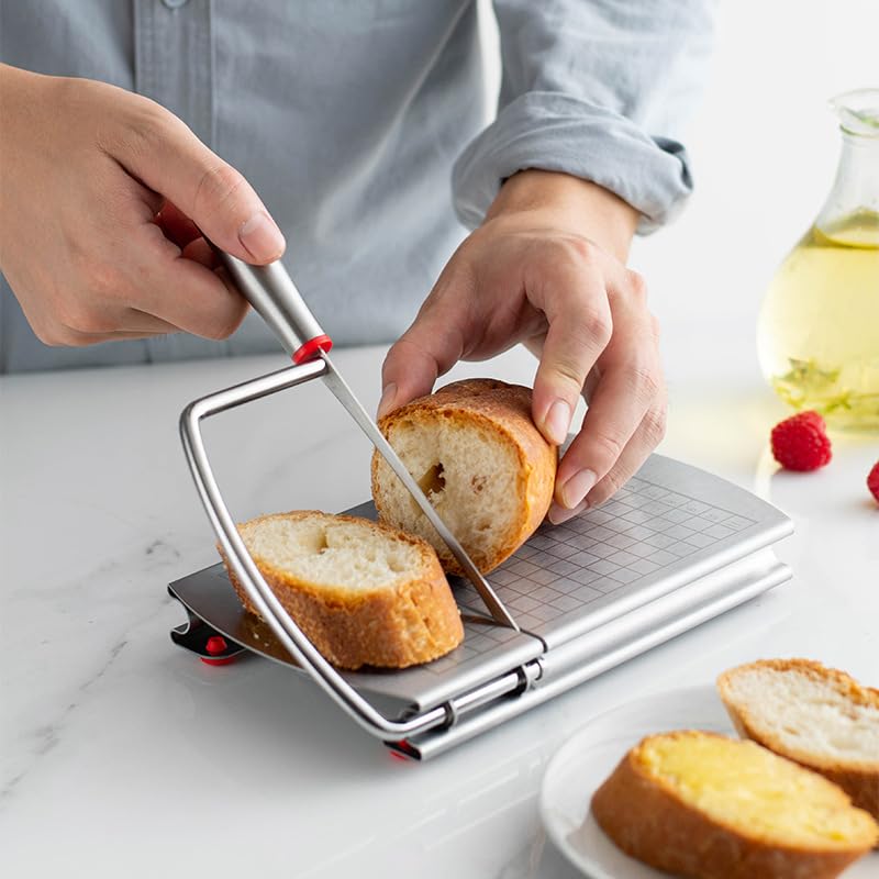 1 Pack Stainless Steel Butter Cutting Board, Handheld Cheese Slicer Board, Vegetable and Sausage Cutter, Multipurpose Kitchen Tool for Cutting Cheese Butter Sausage and Fruits