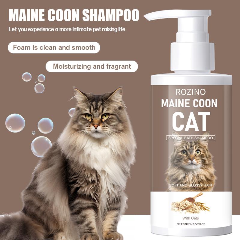 ROZINO Maine Coon Cat - Specific Shampoo (Oat Nourishing/Gentle Cleansing/Brighten Fur)