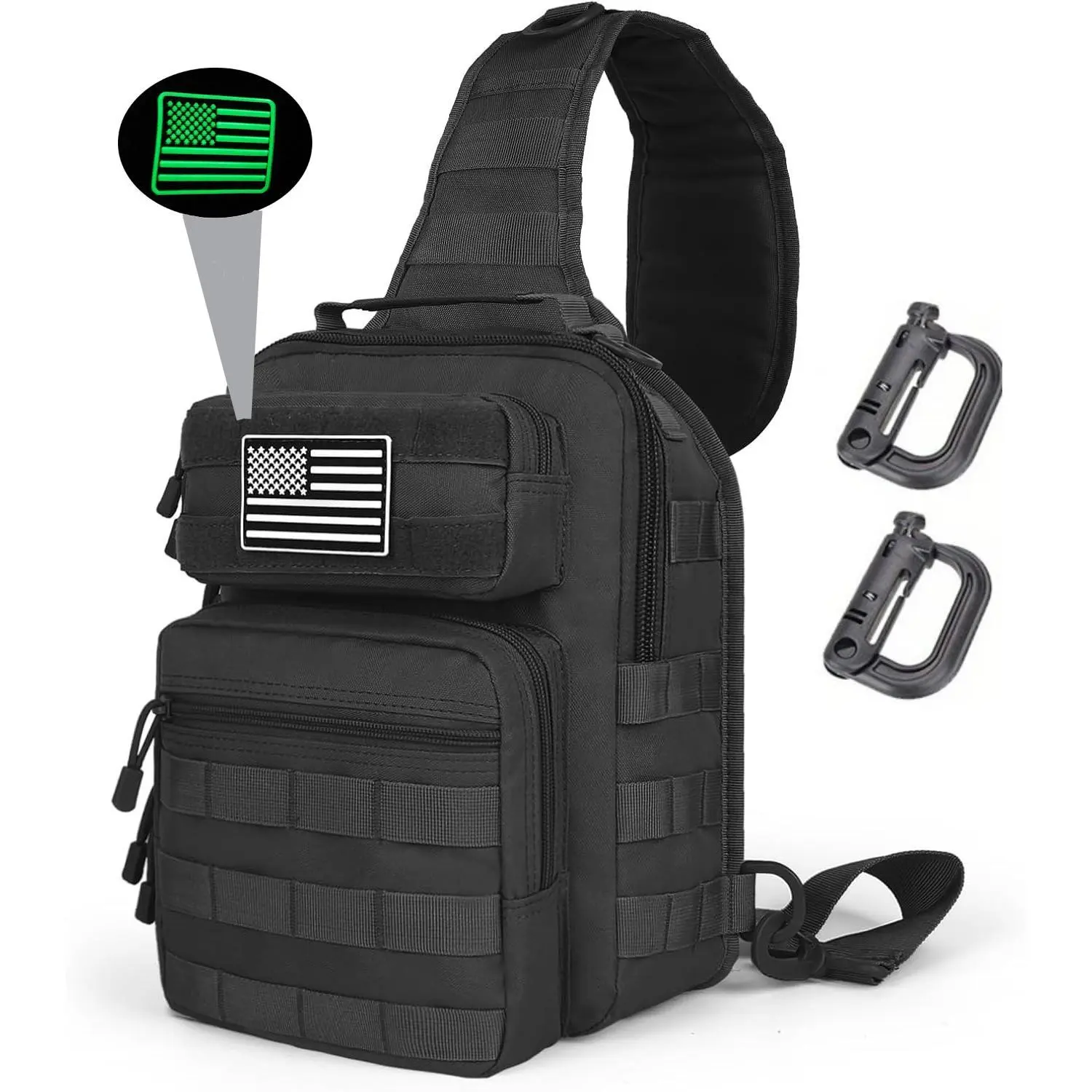 Male Tactical Sling Backpack - Trail-Ready Carry EDC Holder Bag, Small Outdoor Shoulder Crossbody Chest Bag for Camping