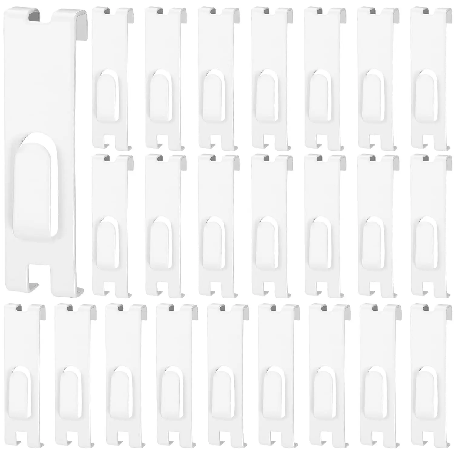 Metal Grid Wall Hangers Grid Wall Display Notch Hooks Accessories for Photo Frame Painting Arts Center(White,25 Pcs)