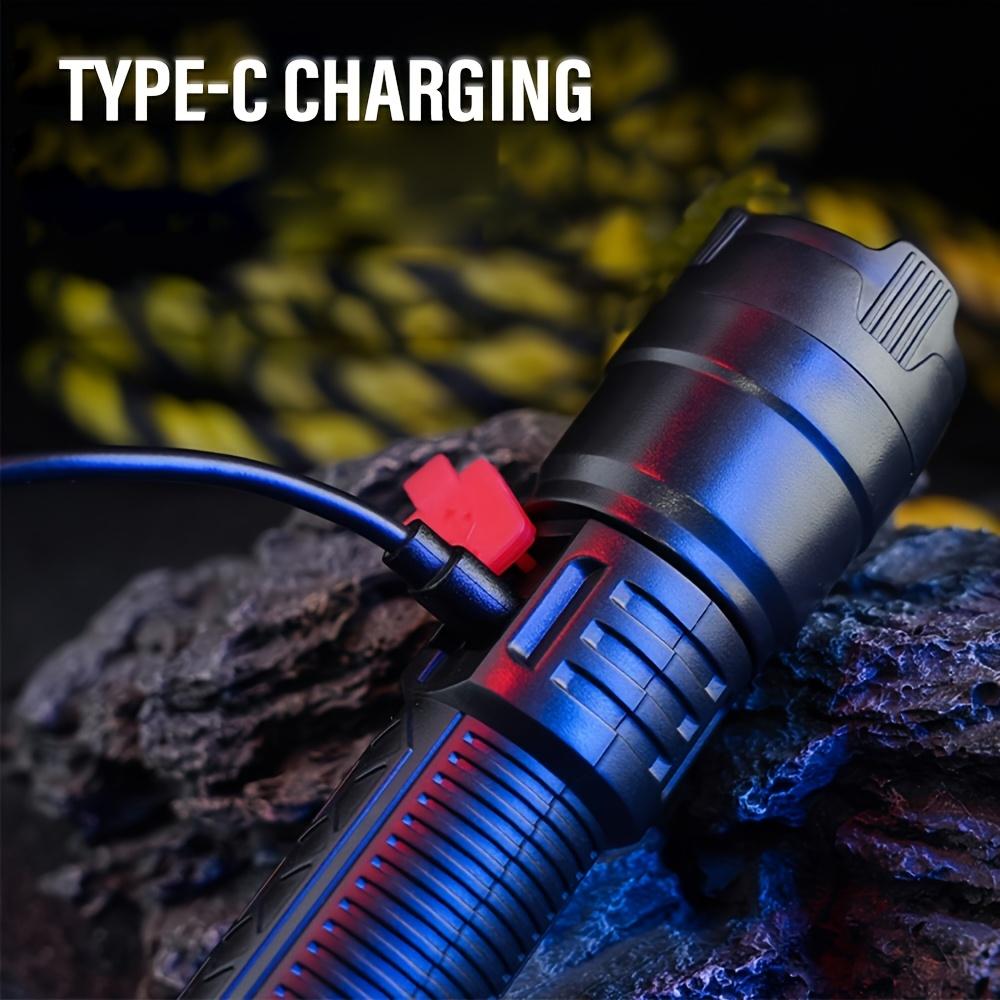 2 Counts Rechargeable LED Flashlights, Portable Zoomable High-Lumen Flashlights with Battery Indicator, Three Lighting Modes for Outdoor, Camping, Work and Emergency Lighting, Zoomable Torch, High Lumens Flashlight