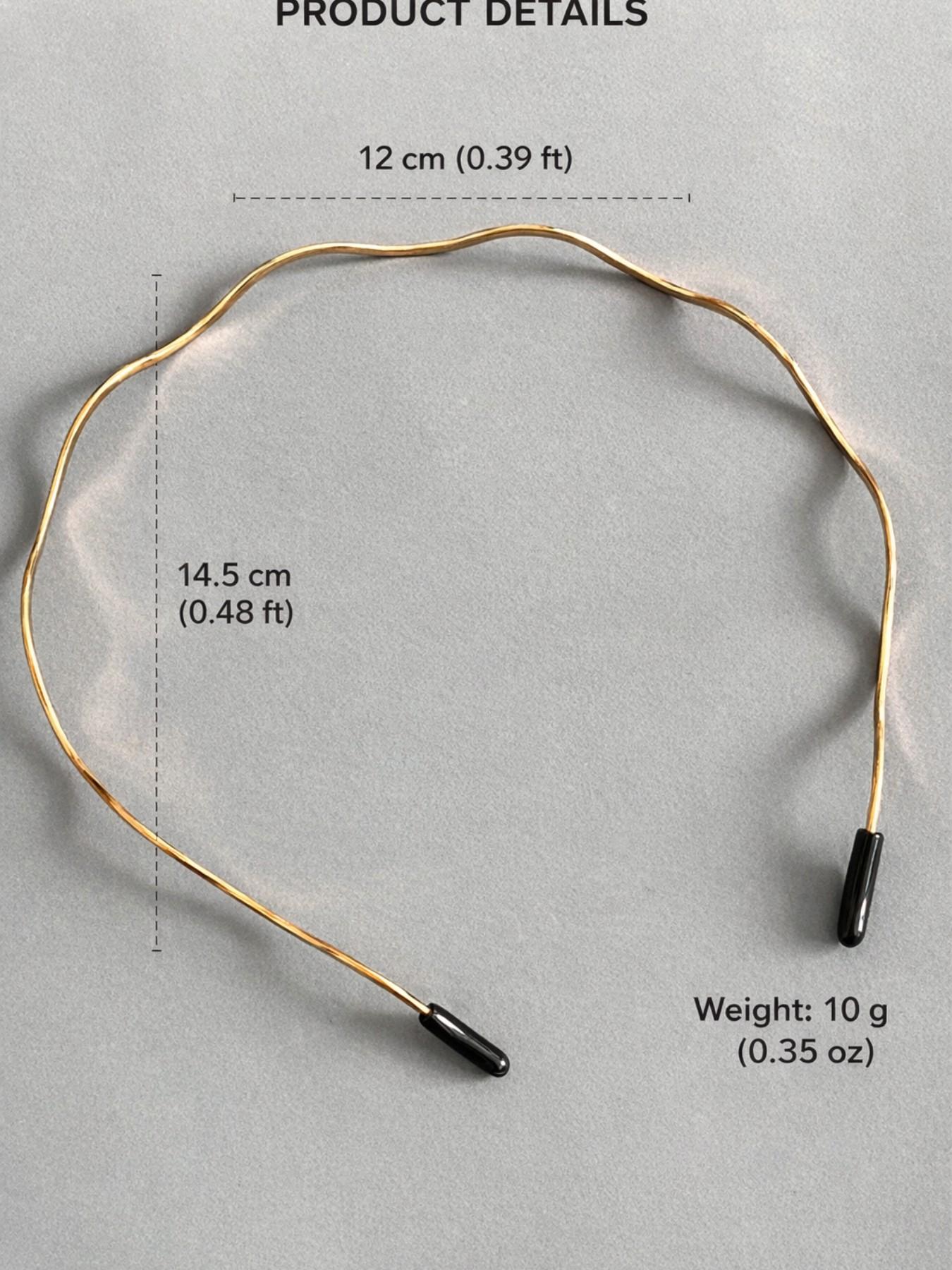 Women's Metal Wavy Hairband, Curved Geometric Thin Headband, Elegant Hair Accessory for Daily & Party Wear