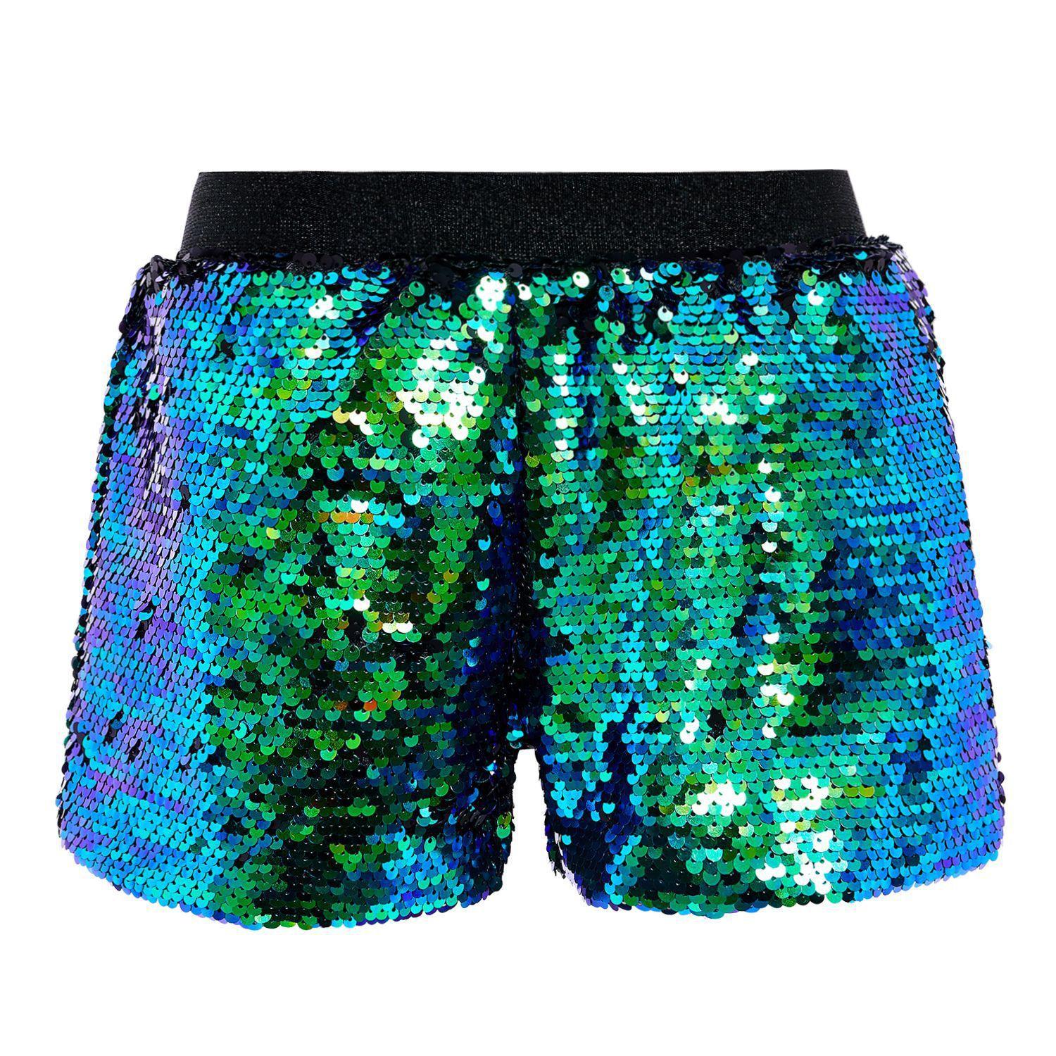 2026 New Reversible Sequin Shorts for Women,Versatile Elastic Waist Loose Fit Street Style Cool and Trendy Womens Sequined Short