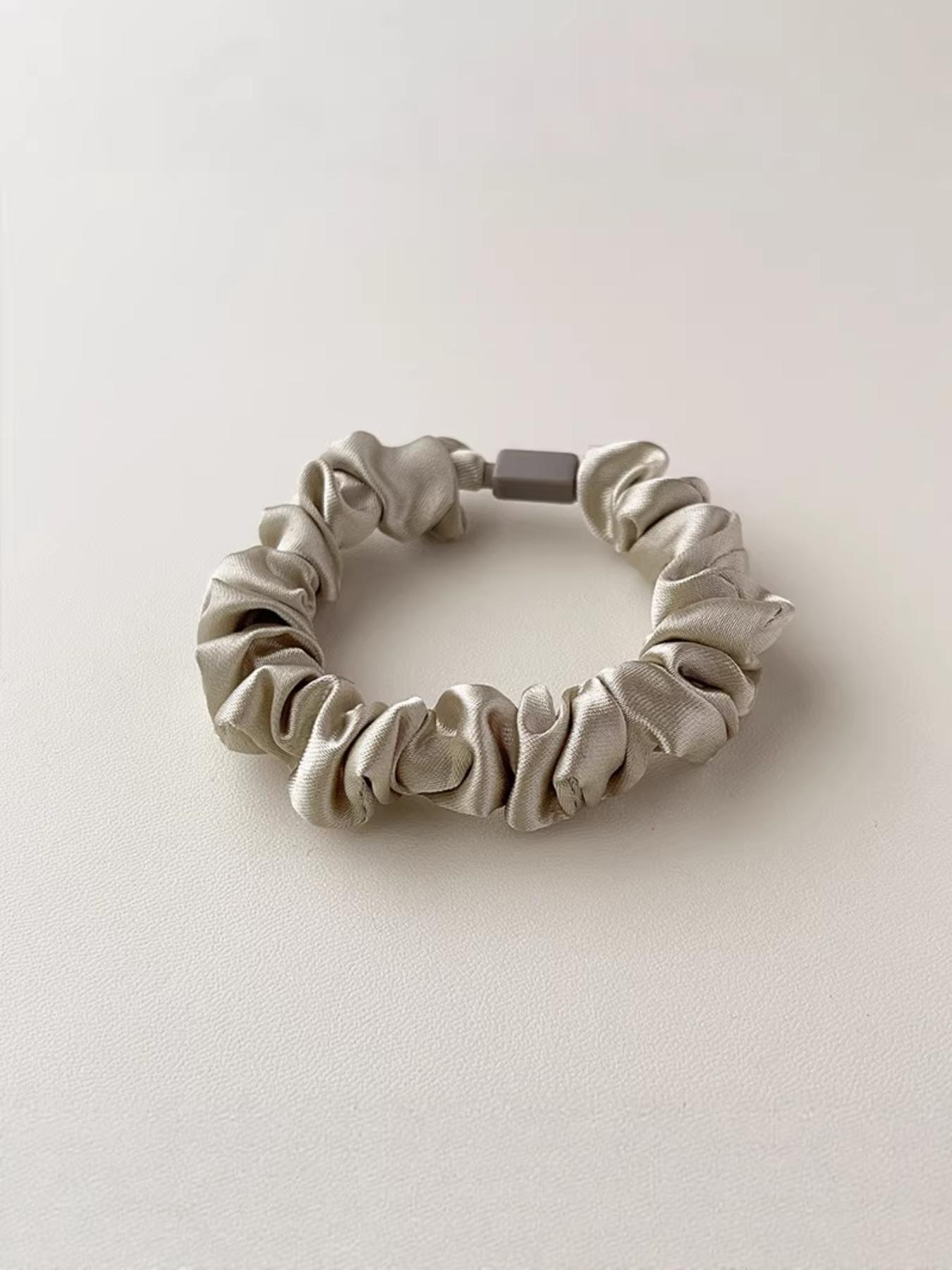 5-Pack New Satin Hair Ties, Elegant and Versatile, Lightweight Luxury, Perfect for Buns and Ponytails, Plain Style, All Seasons