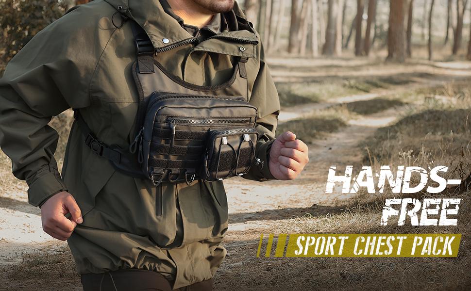 Chest Bag for Men Women, Tactical Chest Rig with Holster, Sport Chest Pack for Outdoor, Running Vest for Hiking, Cycling, Travel, Workouts, EDC Chest Bag for Men Women, Tactical Chest Rig with Holster, Sport Chest Pack for Outdoor, Running Vest for Hiking, Cycling, Travel, Workouts, EDC