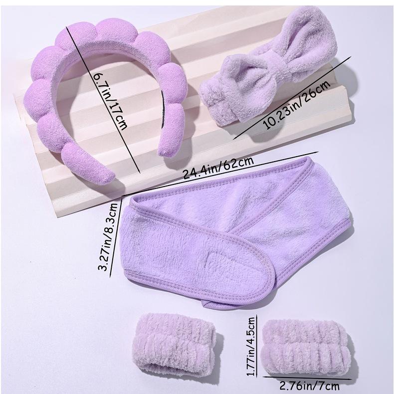 bubble headband dallas Cloud Headband, Water-Proof Wristbands, High Cranial Top Solid Color Hair Bands, Makeup & Face Washing Hair Hoop Hair Accessory Set
