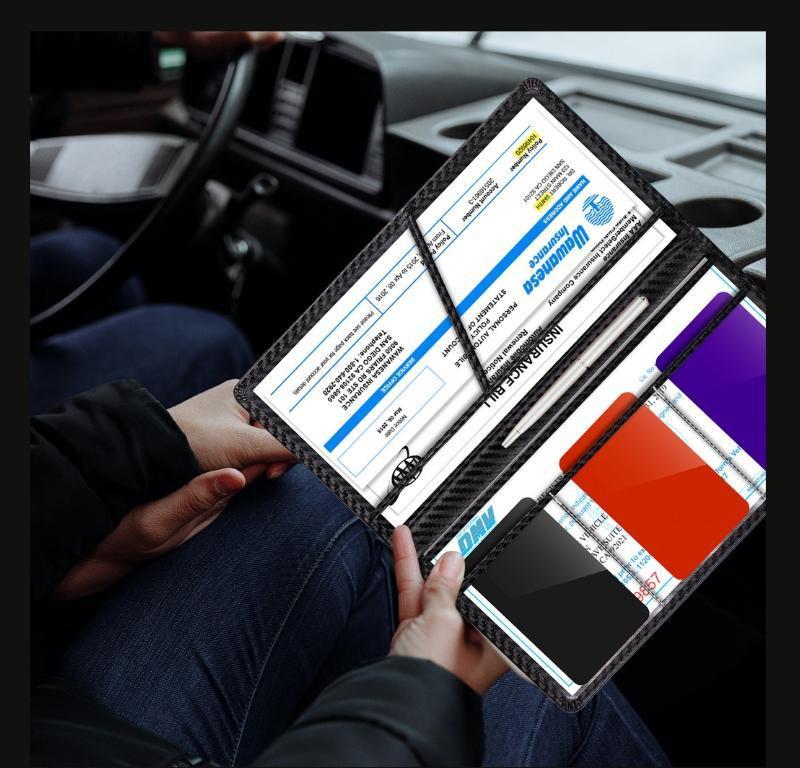 Car Registration & Insurance Card Holder, Magnetic Closure Vehicle Organizer, Car Essential Document Wallet, Spring Gift, for Pokemon Cards Holder, Compact Car Accessories, Essential for Owners