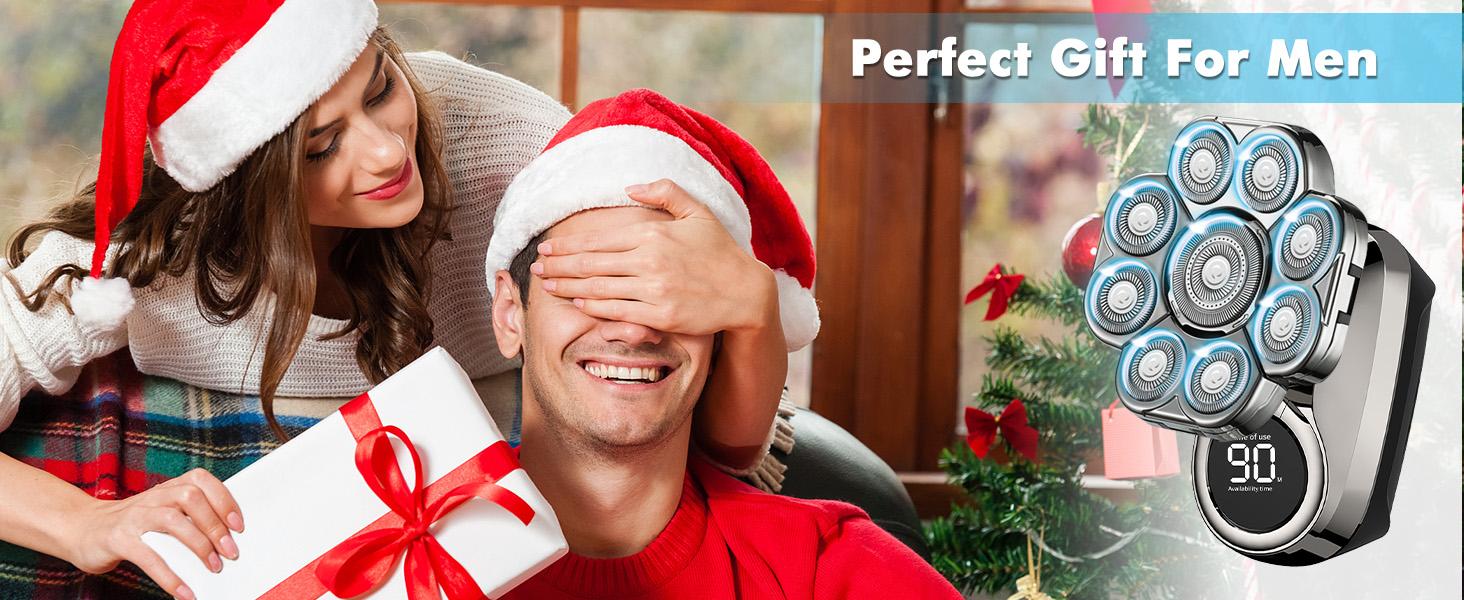 Upgraded 9D Bald Head Shaver for Men,6-in-1 Electric Razor with LED Display & Type-C Charging,360° Close Shave